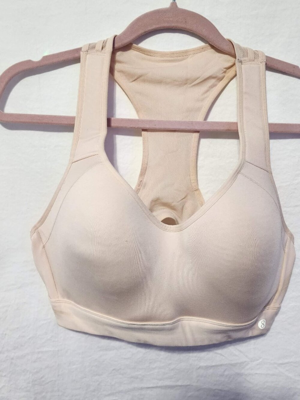 Layer 8 Womens Sports Bra Racerback Quick Dry Beige Size XL